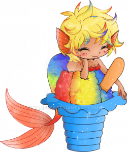 Rainbow Shaved Ice Mermaid Commission by YamPuff.deviantart.com on ...