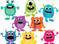 Clipart Fluffy Monsters by Linda Murray on Dribbble