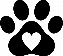 Paw Print with Heart Rubber Stamp | Dog, Cat & Fur Baby Stamps ...