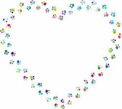 Clipart - Colorful Paw Prints Heart Mark II 4