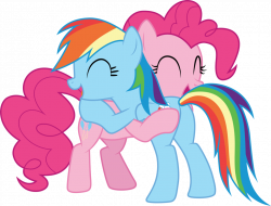 Pinkie Pie and Rainbow Dash hugging by CloudyGlow on DeviantArt