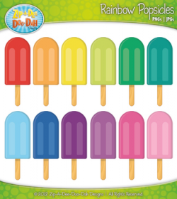 Rainbow Popsicles Clipart {Zip-A-Dee-Doo-Dah Designs}