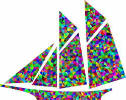 Clipart - Prismatic Low Poly Sailboat