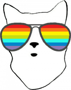 rainbow sunglasses coolcat - Sticker by Nicky