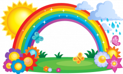 Rainbow Cloud Clip art - Rainbow sun painted flowers 821*498 ...