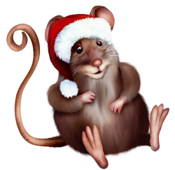 Mouse with Santa Hat Clipart Cartoon | Foxes and other ...