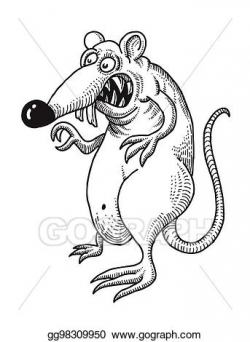 Vector Illustration - Cartoon image of evil rat. EPS Clipart ...