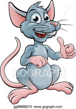 Vector Stock - Cute cartoon mouse or rat. Clipart ...