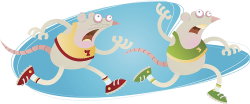 Rat Running Relay race Illustration - cartoon relay race 1500*624 ...
