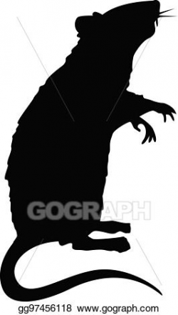 Vector Art - Rat standing silhouette. Clipart Drawing ...