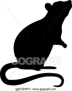 Vector Clipart - Standing rat silhouette. Vector ...