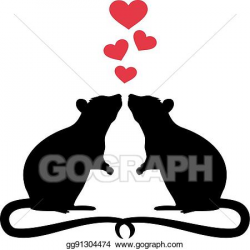 Vector Stock - Two rats in love. Clipart Illustration ...