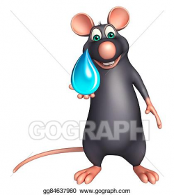 Stock Illustration - Cute rat cartoon character with water ...