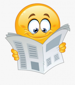 Reading Clipart Emoji - Emoji Reading Newspaper ...