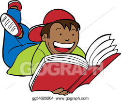 Vector Art - Child reading book art. EPS clipart gg54625264 ...