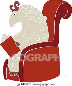 Vector Art - Reading sheep. Clipart Drawing gg68495210 - GoGraph
