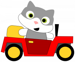 Clipart - A cat driving a car
