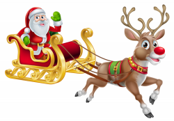 Transparent Christmas Santa and Sledge PNG Clipart | Gallery ...