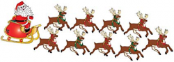Amazon.com: Santa Claus Wall Decals in His Sleigh with 8 ...