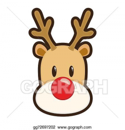 EPS Vector - Rudolf red nose reindeer. Stock Clipart ...