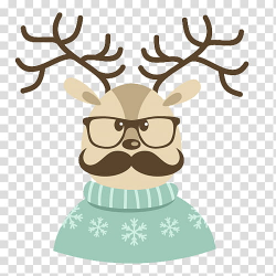 Hipster Xmas, reindeer illustration transparent background ...