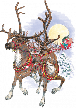 Santas Sleigh And Reindeer Realistic. How to: Draw a Cartoon Father ...