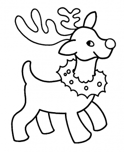 Download Cute Small Reindeer With A Christmas Wreath ...