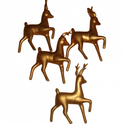 4 Vintage Hong Kong Hollow Gold Plastic Reindeer Ornaments for : The ...