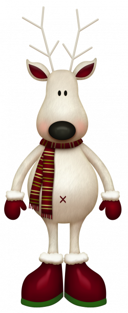 White Reindeer with Red Scarf PNG Picture | Christmas Crafts ...