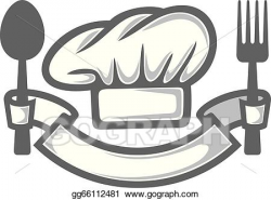 Vector Illustration - Chef hat, fork and spoon. Stock Clip ...
