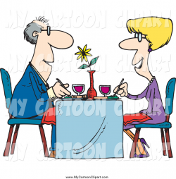 Clip Art of a Cartoon Happy Couple Dining at a Restaurant by ...
