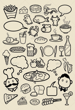Restaurant Icon Sketches #GraphicRiver Food and beverage ...