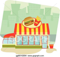 Vector Illustration - Fast food restaurant. EPS Clipart ...