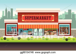 Vector Art - Supermarket grocery store. Clipart Drawing ...
