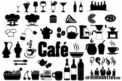 Cafe Restaurant Icons Symbols Free Vector - AI EPS - Free ...