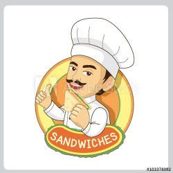 Vector sandwiches logo for restaurant and bakery shop.The ...