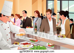 Vector Stock - Business people eating in a cafeteria. Stock ...