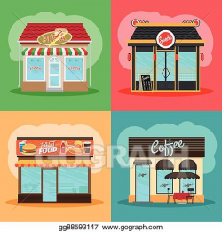 Vector Art - Restaurant or fast food store front. EPS ...