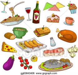 Vector Art - Restaurant food. Clipart Drawing gg63843406 ...