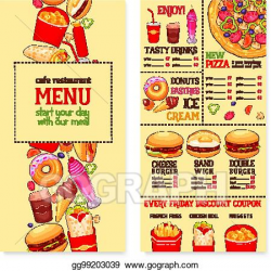 Clip Art Vector - Fast food restaurant menu template. Stock ...