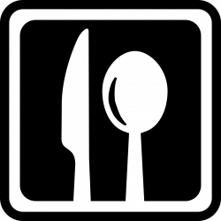 Restaurant Square Interface Symbol With A Knife And A Spoon Svg Png ...