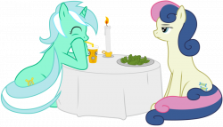 Lyra and BonBon, romantic dinner!? by boem777 on DeviantArt