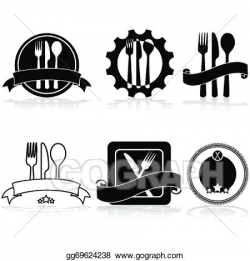 EPS Vector - Restaurant icons. Stock Clipart Illustration ...
