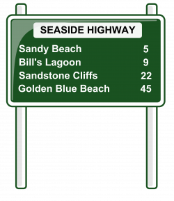 Clipart - road distances sign