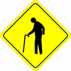 Clipart - Caution - Old Dude Crossing