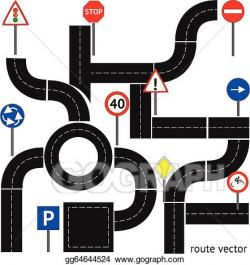 EPS Vector - Path with road signs. Stock Clipart ...