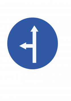 Clipart - Indian road sign - Ahead or turn left