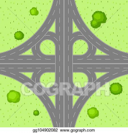 EPS Illustration - Top view of road junction. Vector Clipart ...