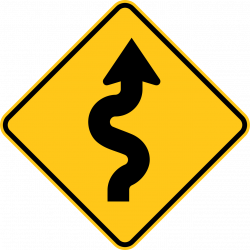 Winding Road Right Warning Trail Sign | Digital Crayon