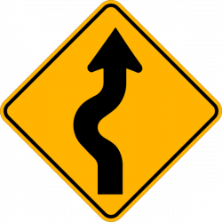 WA-6L Winding Road Left Ahead – Western Safety Sign